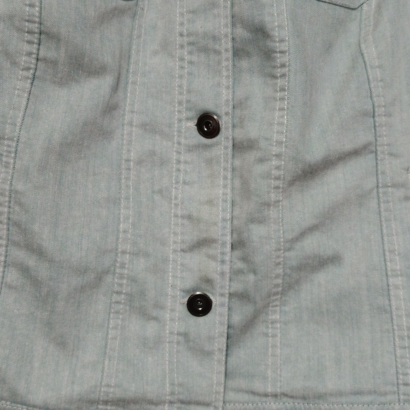 Women's Light Green Denim Jacket / Size 2X - Picture 5 of 10